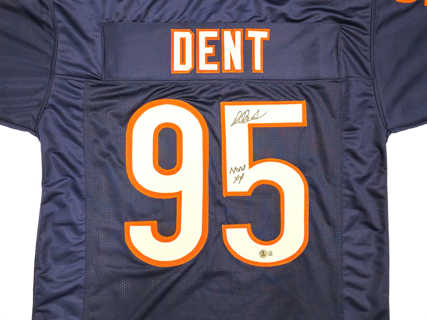 Chicago Bears Richard Dent Autographed Blue Jersey "MVP XX" Beckett BAS Witness Stock #231049