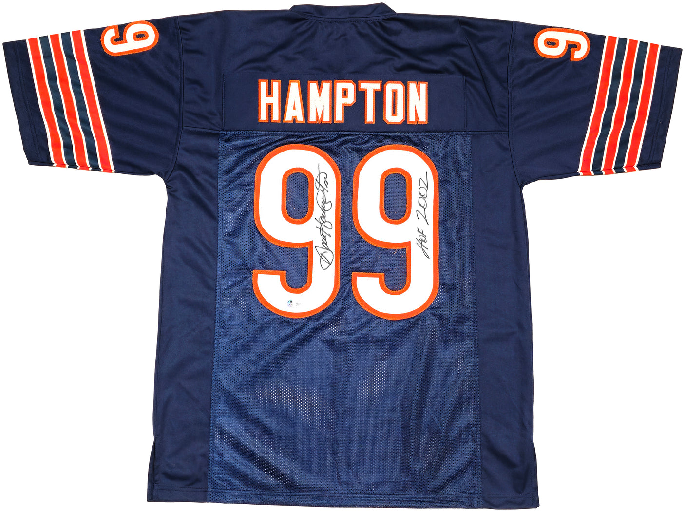 Chicago Bears Dan Hampton Autographed Blue Jersey "HOF 2002" Beckett BAS Witness Stock #231046