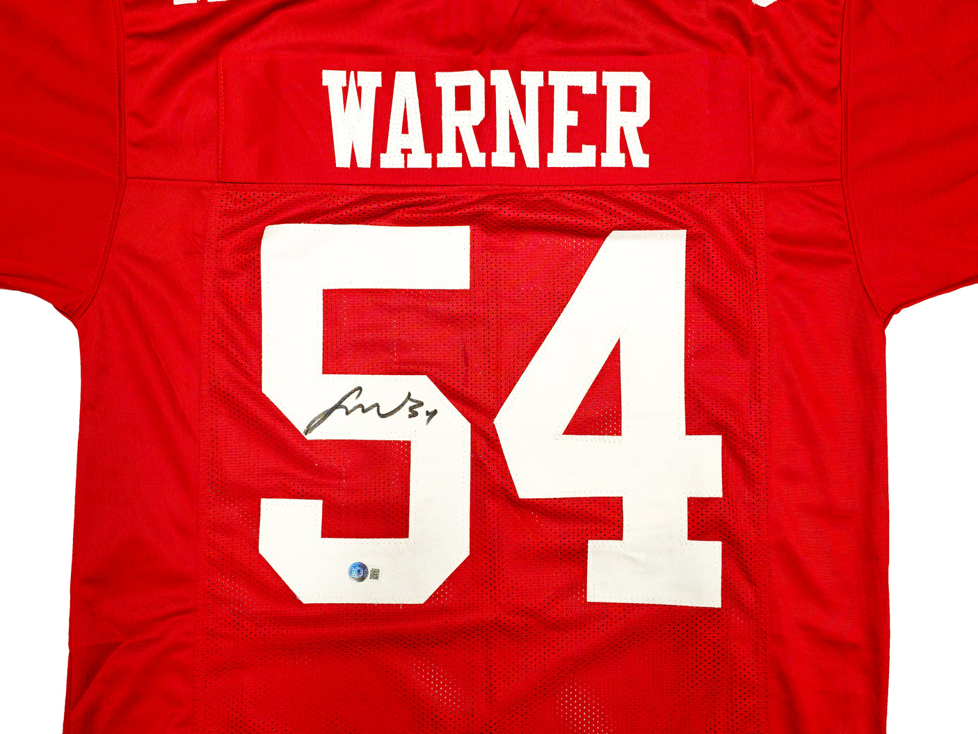 San Francisco 49ers Fred Warner Autographed Red Jersey Beckett BAS Witness Stock #231912