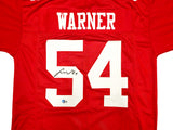 San Francisco 49ers Fred Warner Autographed Red Jersey Beckett BAS Witness Stock #231912