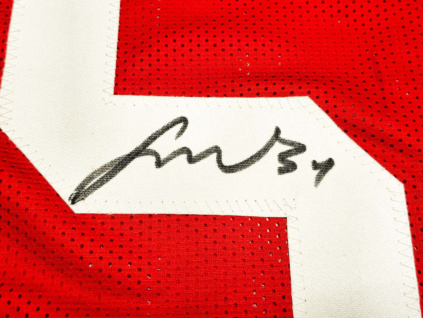 San Francisco 49ers Fred Warner Autographed Red Jersey Beckett BAS Witness Stock #231912