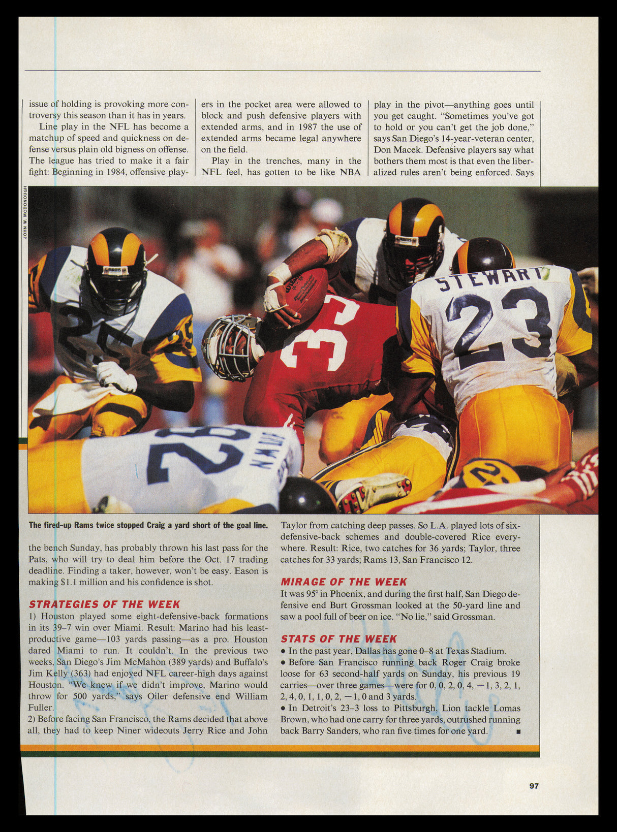 Mike Webster & Ron Jaworski Autographed 8x10 Magazine Page Photo Kansas City Chiefs Beckett BAS #AE16548