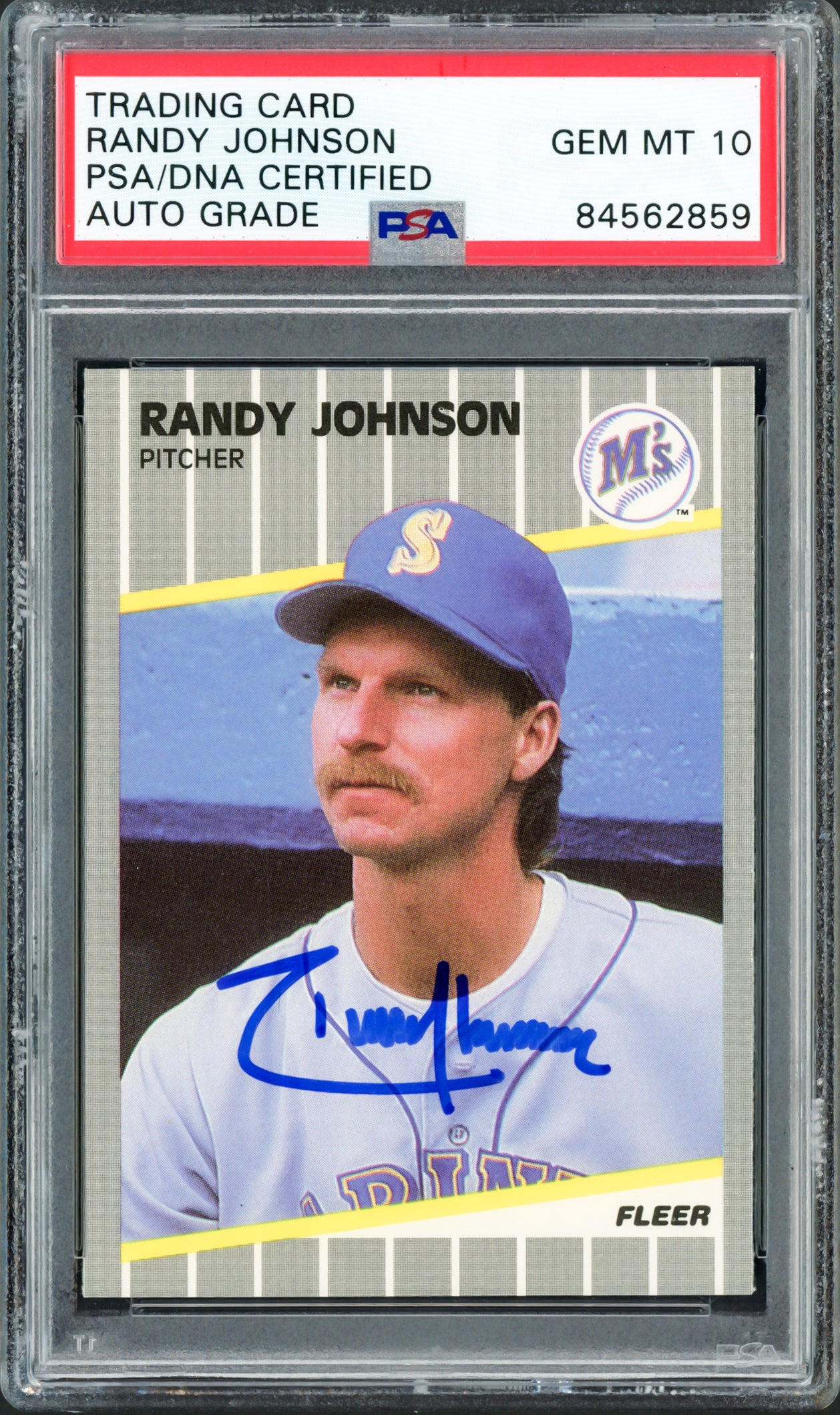 Randy Johnson Autographed 1989 Fleer Update Rookie Card #U-59 Seattle Mariners Auto Grade Gem Mint 10 PSA/DNA #84562859