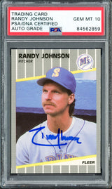 Randy Johnson Autographed 1989 Fleer Update Rookie Card #U-59 Seattle Mariners Auto Grade Gem Mint 10 PSA/DNA #84562859