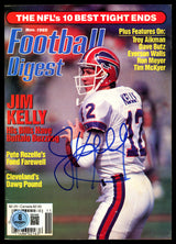 Jim Kelly Autographed 5.5x7.5 Football Digest Magazine Buffalo Bills Beckett BAS QR #BS31940