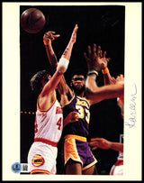 Kareem Abdul Jabbar Autographed 8x10 Page Los Angeles Lakers Beckett BAS QR #BS12899