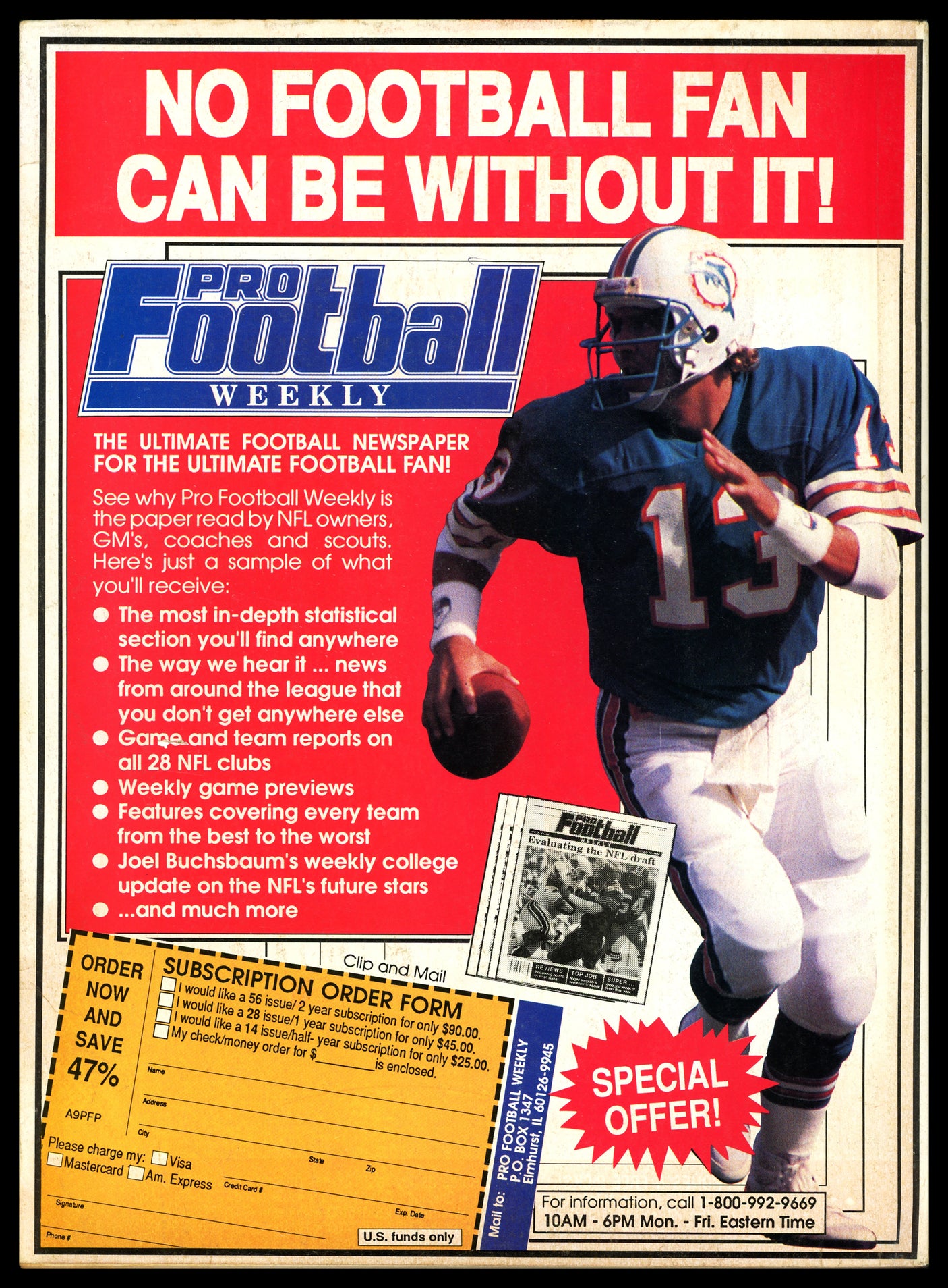 John Elway Autographed Pro Football Weekly Magazine Denver Broncos Beckett BAS QR #BS12738