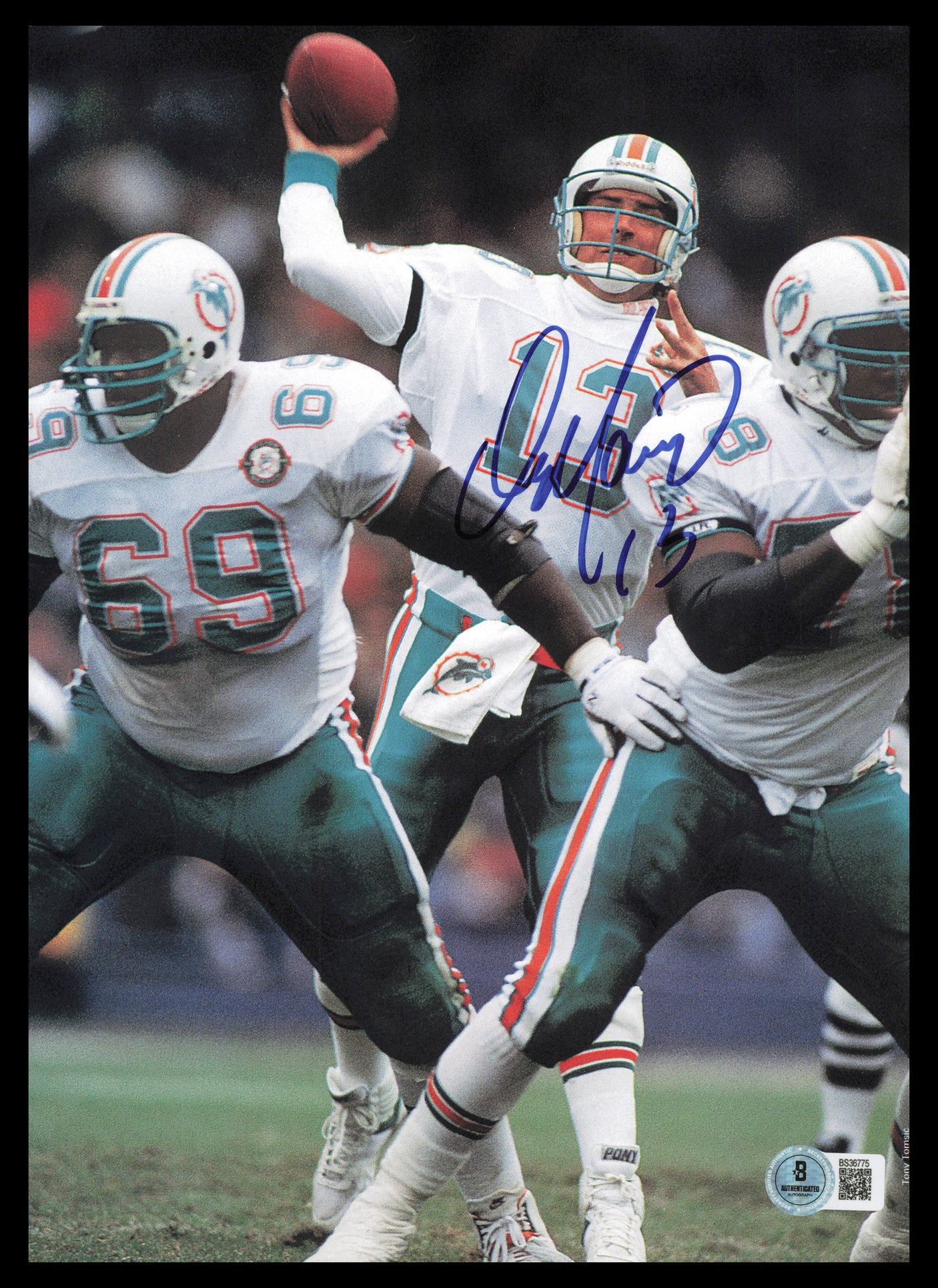 Dan Marino Autographed 8.5x11 Magazine Page Photo Miami Dolphins Beckett BAS QR #BS36775