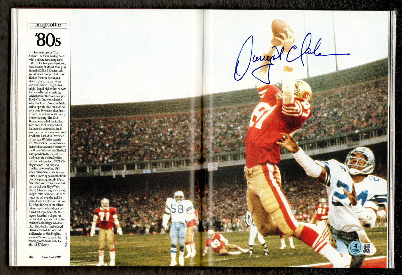 Dwight Clark Autographed Super Bowl XXIV Program San Francisco 49ers Beckett BAS QR #BS12736