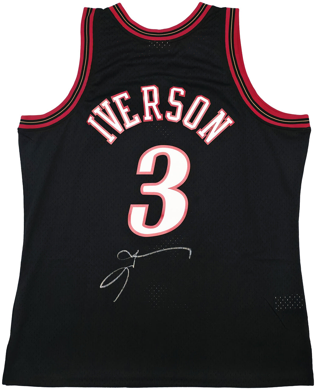 Philadelphia 76ers Allen Iverson Autographed Black Authentic Mitchell & Ness 1997-98 HWC Swingman Jersey Size XL Beckett BAS Witness Stock #245732