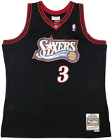 Philadelphia 76ers Allen Iverson Autographed Black Authentic Mitchell & Ness 1997-98 HWC Swingman Jersey Size XL Beckett BAS Witness Stock #245732