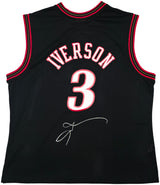 Philadelphia 76ers Allen Iverson Autographed Black Authentic Mitchell & Ness 2000-01 HWC Swingman Jersey Size 2XL Beckett BAS Witness Stock #245734