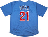 Chicago Cubs Sammy Sosa Autographed Blue Jersey Beckett BAS Witness Stock #245742