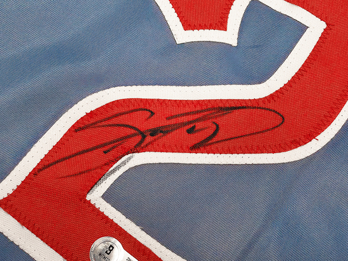 Chicago Cubs Sammy Sosa Autographed Blue Jersey Beckett BAS Witness Stock #245742