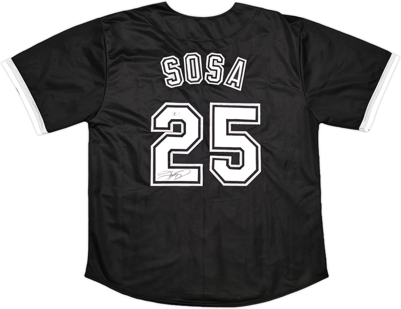 Chicago White Sox Sammy Sosa Autographed Black Jersey Beckett BAS Witness Stock #245740