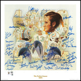 1972 Miami Dolphins Perfect Season Team Autographed 24x24 Lithograph Photo With 40+ Signatures Including Don Shula & Bob Griese #/217 Fanatics Holo Stock #246182