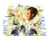 1972 Miami Dolphins Perfect Season Team Autographed 24x24 Lithograph Photo With 40+ Signatures Including Don Shula & Bob Griese #/217 Fanatics Holo Stock #246182