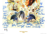 1972 Miami Dolphins Perfect Season Team Autographed 24x24 Lithograph Photo With 40+ Signatures Including Don Shula & Bob Griese #/217 Fanatics Holo Stock #246182