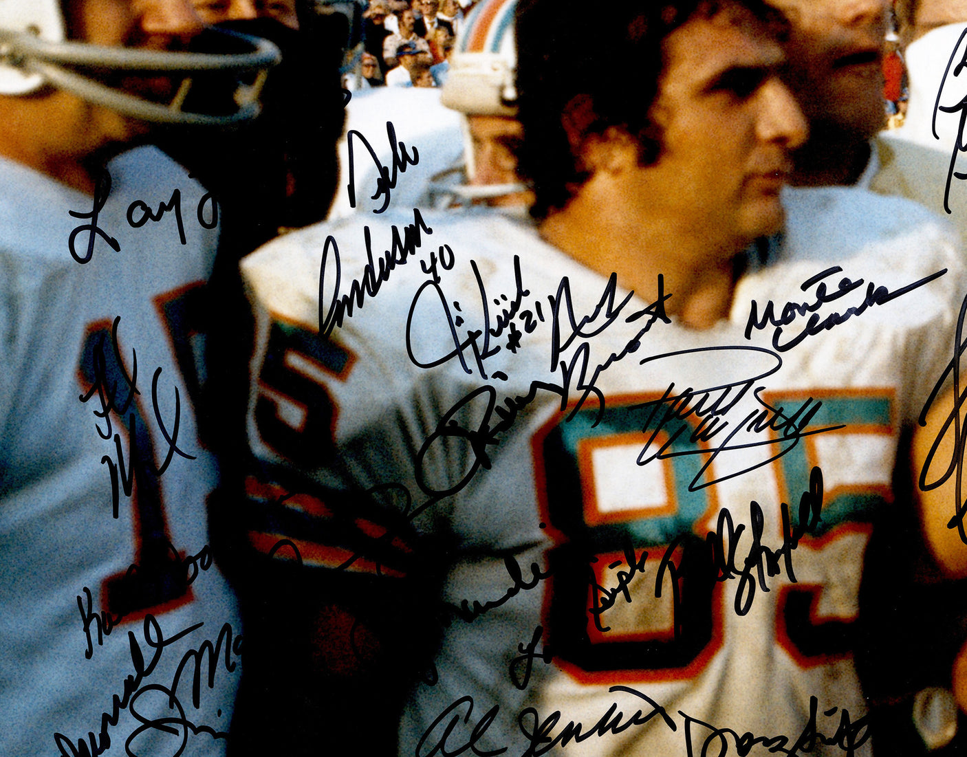 1972 Miami Dolphins Perfect Season Team Autographed 20x24 Photo With 40+ Signatures Including Don Shula & Bob Griese #/117 Fanatics Holo Stock #246184