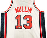 Team USA Chris Mullin Autographed White Jersey Beckett BAS Witness Stock #232595