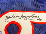 Philadelphia 76ers Julius "Dr. J" Erving Autographed Blue Jersey Beckett BAS Witness Stock #232613