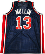 Team USA Chris Mullin Autographed Blue Jersey "Dream Team" Beckett BAS Witness Stock #232597