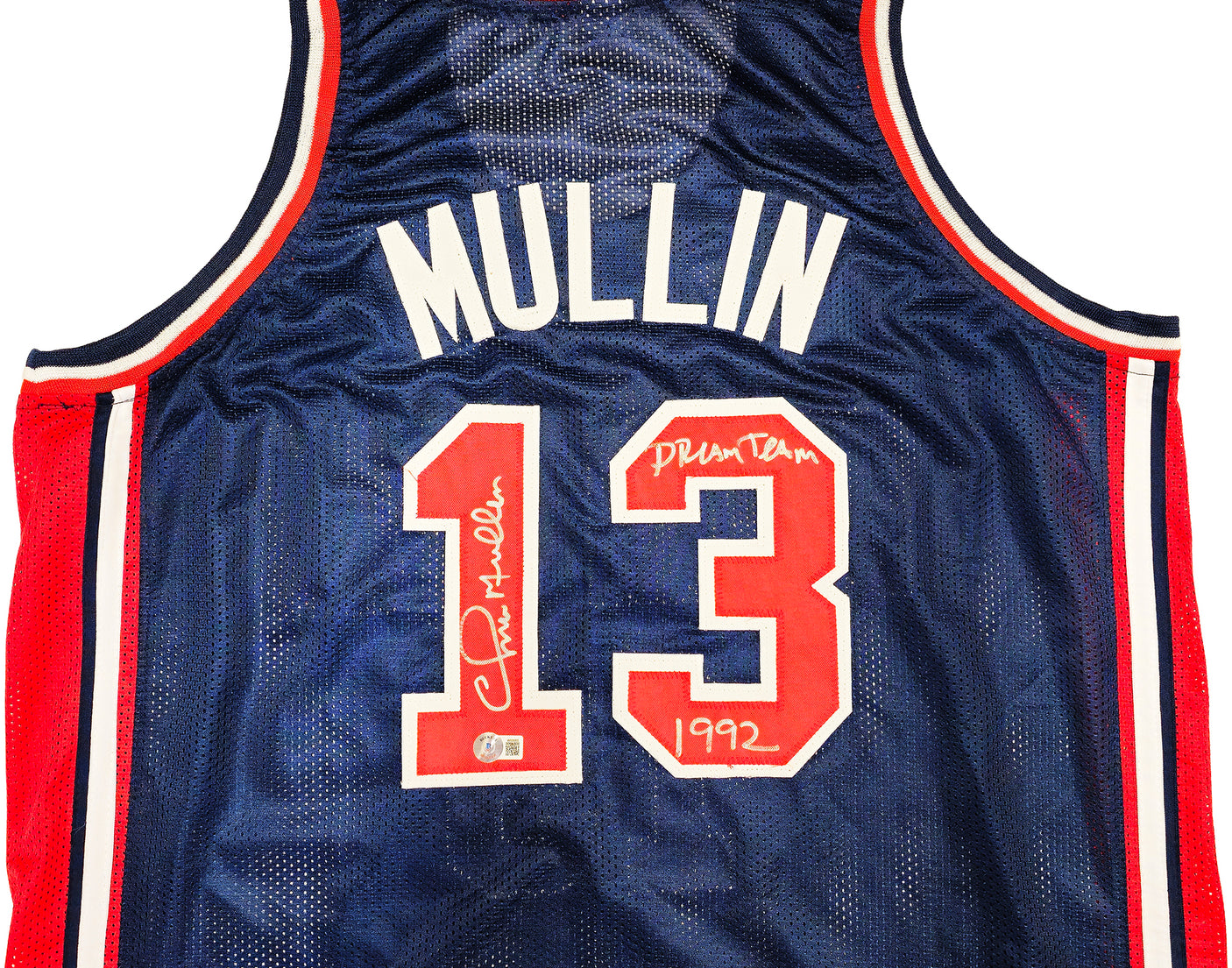 Team USA Chris Mullin Autographed Blue Jersey "Dream Team" Beckett BAS Witness Stock #232597
