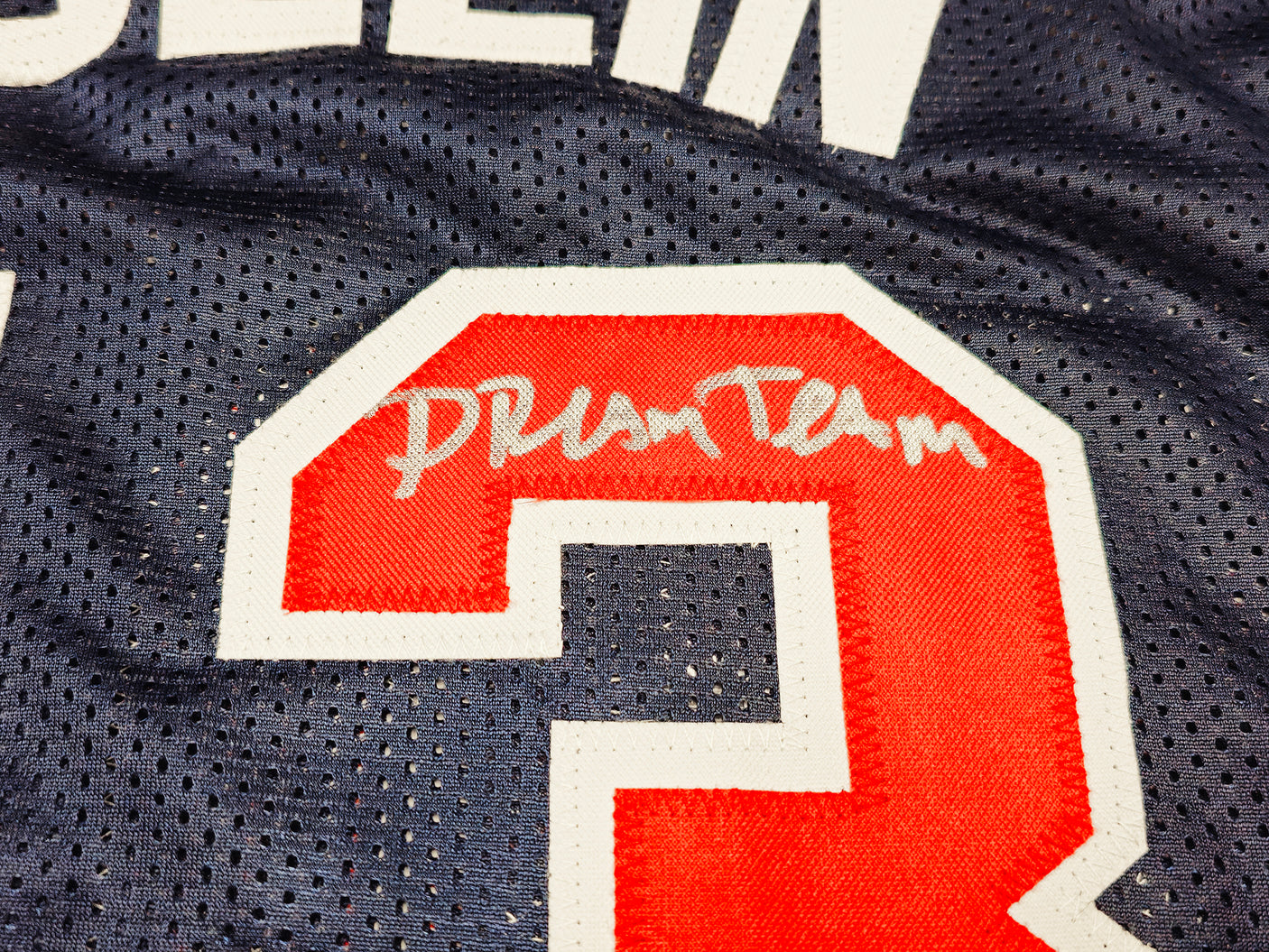 Team USA Chris Mullin Autographed Blue Jersey "Dream Team" Beckett BAS Witness Stock #232597