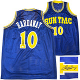 Golden State Warriors Tim Hardaway Autographed Blue Jersey Beckett BAS Witness Stock #232598