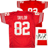 San Francisco 49ers John Taylor Autographed Red Jersey Beckett BAS Witness Stock #232607