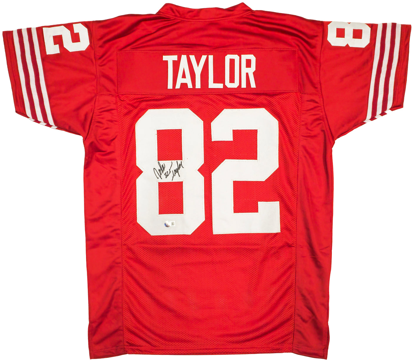 San Francisco 49ers John Taylor Autographed Red Jersey Beckett BAS Witness Stock #232607