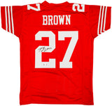 San Francisco 49ers Ji'Ayir Brown Autographed Red Jersey Beckett BAS Witness Stock #232605