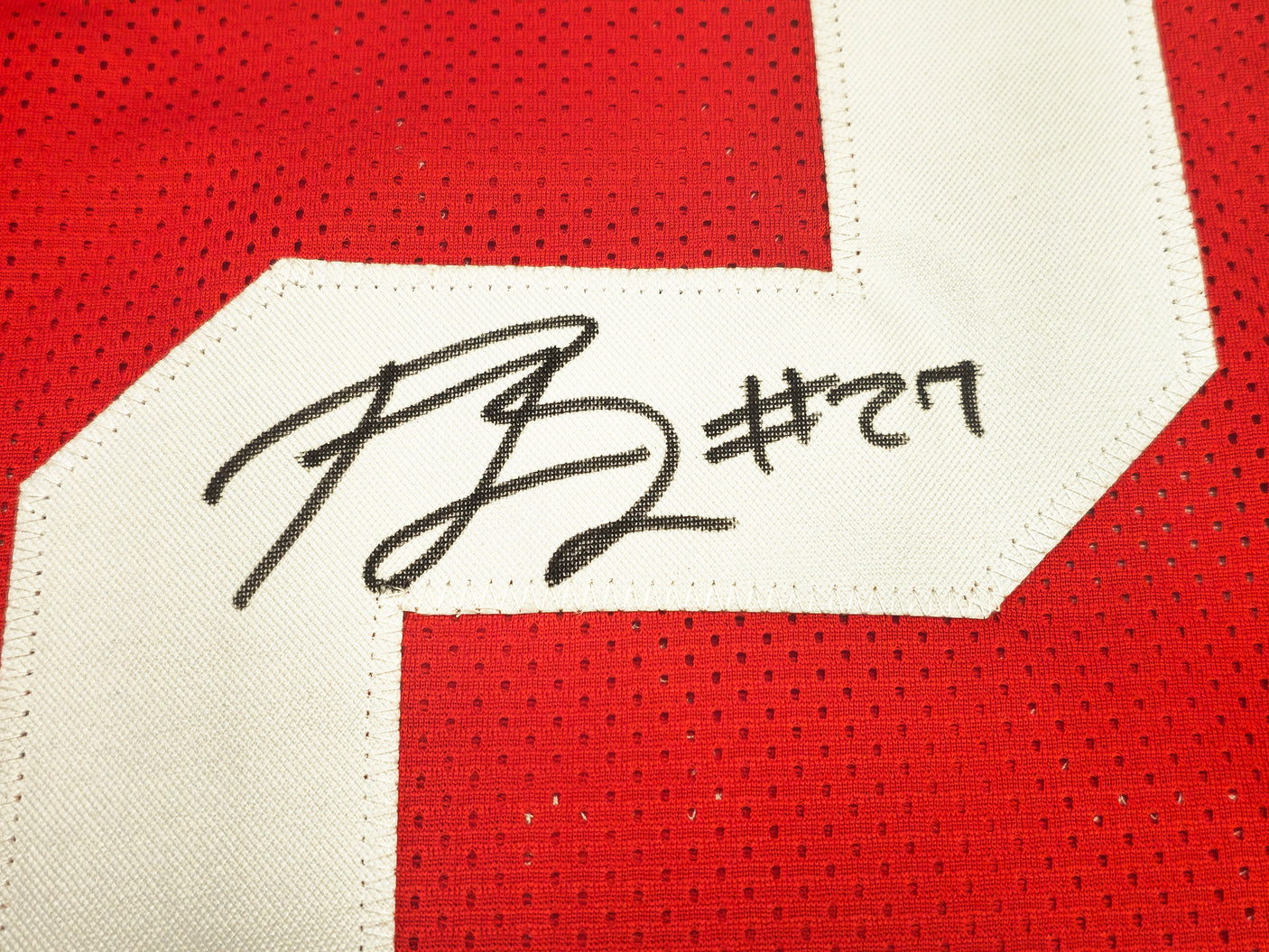 San Francisco 49ers Ji'Ayir Brown Autographed Red Jersey Beckett BAS Witness Stock #232605