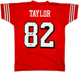 San Francisco 49ers John Taylor Autographed Red Jersey Beckett BAS Witness Stock #232608