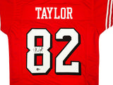 San Francisco 49ers John Taylor Autographed Red Jersey Beckett BAS Witness Stock #232608