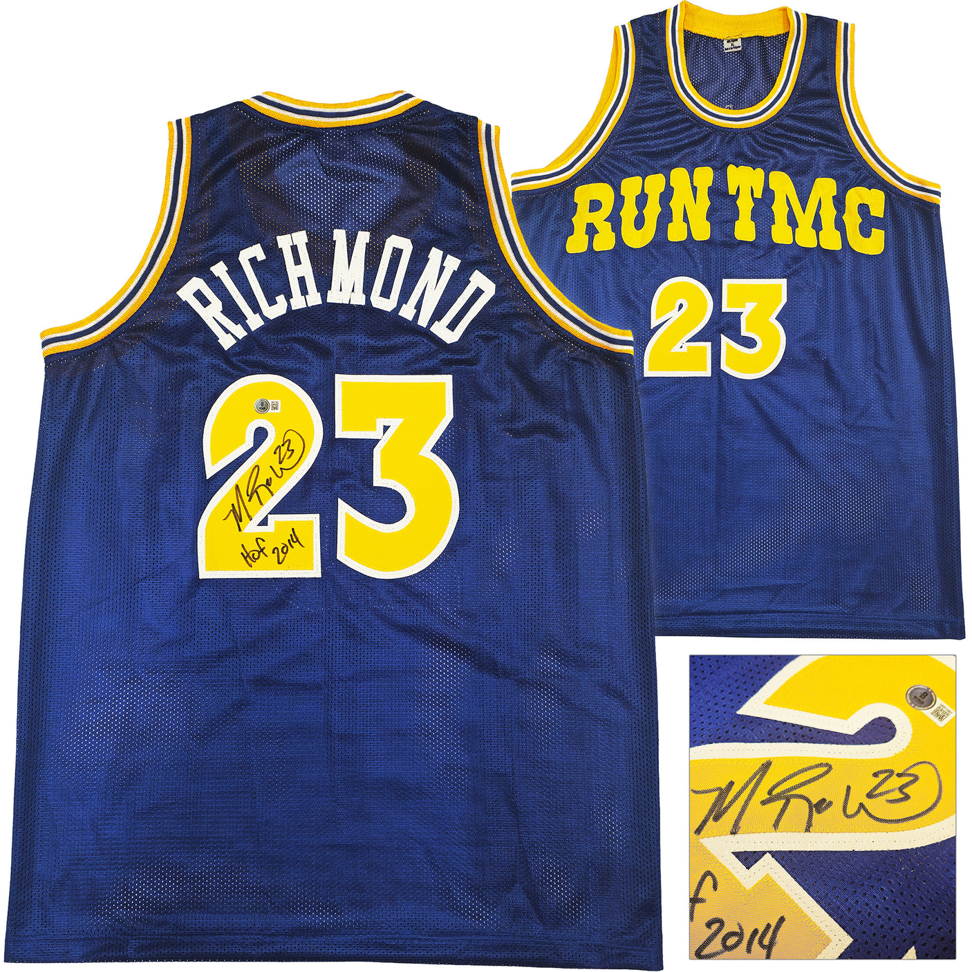Golden State Warriors Mitch Richmond Autographed Blue Jersey "HOF 2014" Beckett BAS Witness Stock #232588