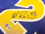 Golden State Warriors Mitch Richmond Autographed Blue Jersey Beckett BAS Witness Stock #232587