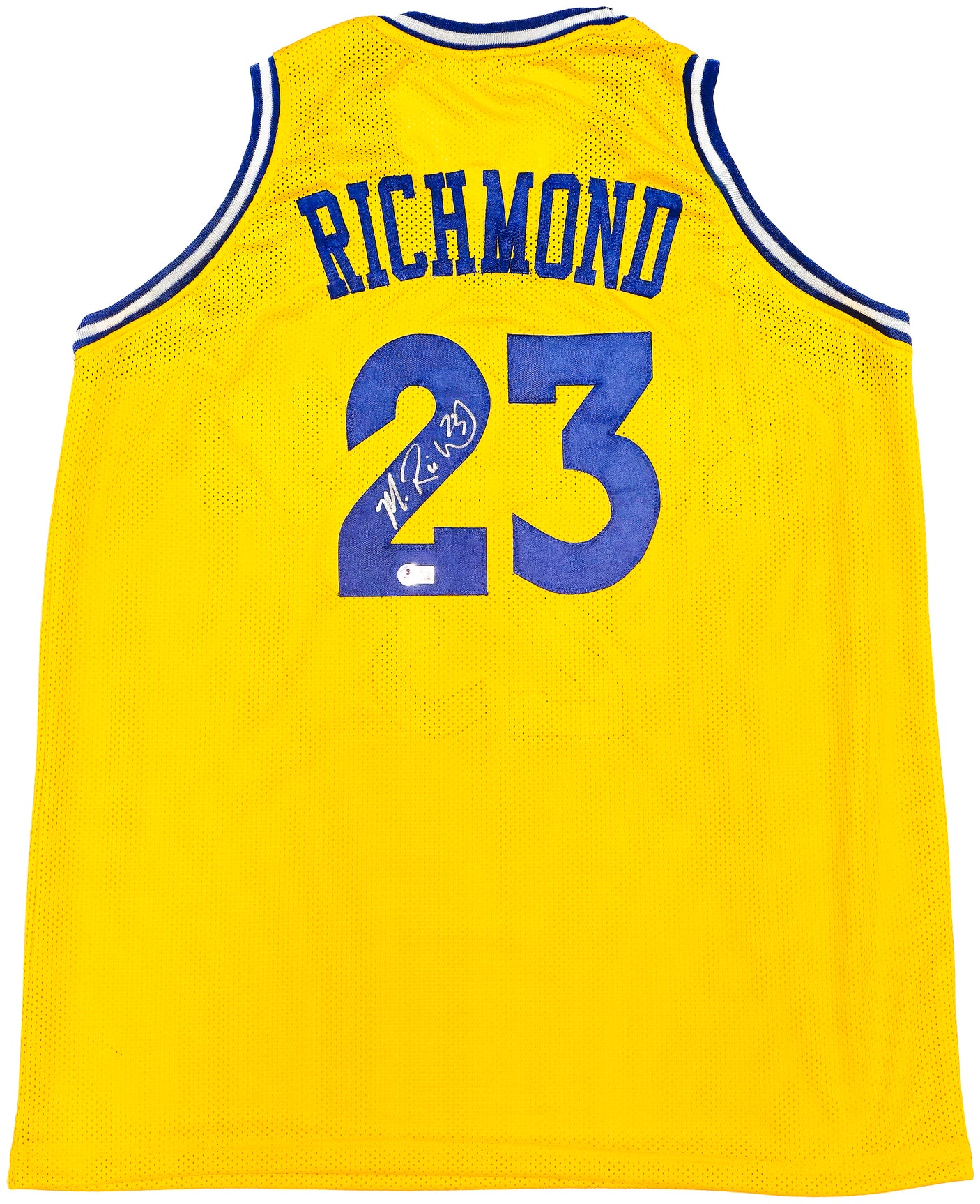 Golden State Warriors Mitch Richmond Autographed Yellow Jersey Beckett BAS Witness Stock #232589