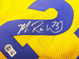 Golden State Warriors Mitch Richmond Autographed Yellow Jersey Beckett BAS Witness Stock #232589