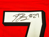San Francisco 49ers Ji'Ayir Brown Autographed Red Jersey Beckett BAS Witness Stock #232606