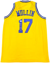Golden State Warriors Chris Mullin Autographed Yellow Jersey Beckett BAS Witness Stock #232593