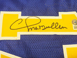 Golden State Warriors Chris Mullin Autographed Blue Jersey Beckett BAS Witness Stock #232591