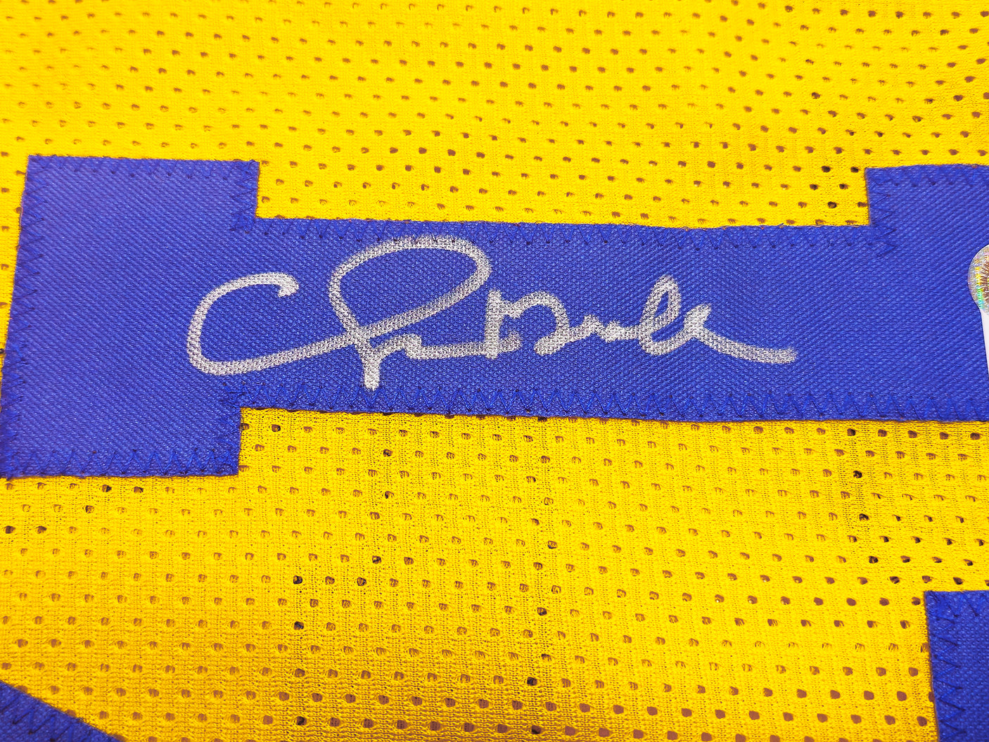 Golden State Warriors Chris Mullin Autographed Yellow Jersey "HOF 2011" Beckett BAS Witness Stock #232594