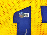 Golden State Warriors Chris Mullin Autographed Yellow Jersey "HOF 2011" Beckett BAS Witness Stock #232594