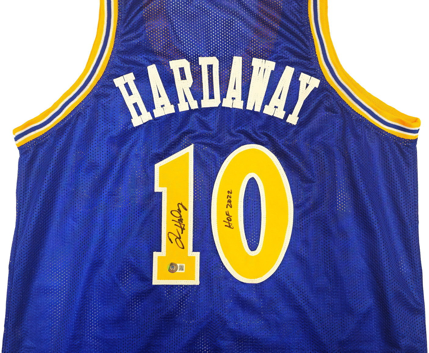 Golden State Warriors Tim Hardaway Autographed Blue Jersey "HOF 2022" Beckett BAS Witness Stock #232599