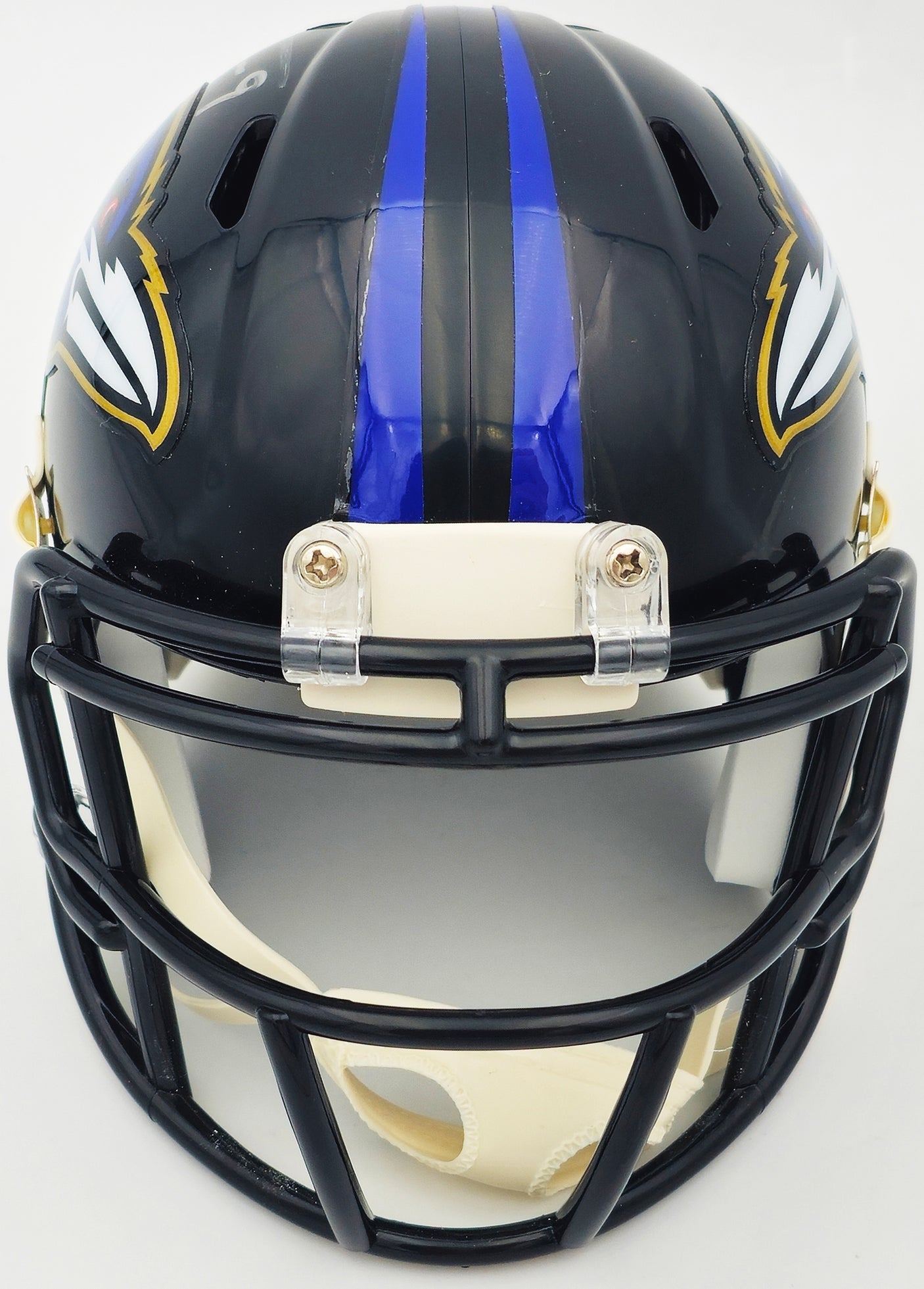 Justin Tucker Autographed Baltimore Ravens Black Speed Mini Helmet JSA Stock #232734