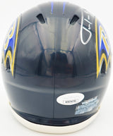 Justin Tucker Autographed Baltimore Ravens Black Speed Mini Helmet JSA Stock #232734