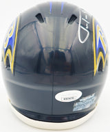 Justin Tucker Autographed Baltimore Ravens Black Speed Mini Helmet JSA Stock #232734