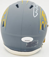Justin Tucker Autographed Baltimore Ravens Slate Gray Speed Mini Helmet JSA Stock #232735