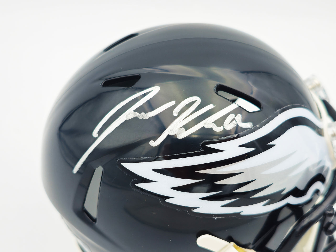 Jason Kelce Autographed Philadelphia Eagles Black Speed Mini Helmet Beckett BAS QR Stock #232726